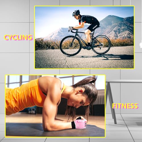 Workout Gloves for Gym Cycling Fitness Training, Breathable Lightweight Fingerless Exercise Gloves for Men Women