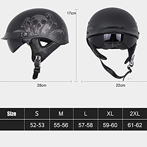 Motorcycle Half Helmet Vintage Scooter Helmet Women's Men's Retro Motorcycle Helmet DOT Certified Lightweight Breathable Street Sun Protection Moped Helmet with Sun Protection Goggles
