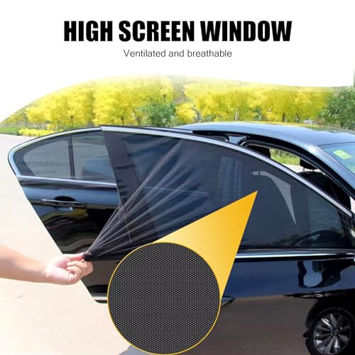 Irinidig 4 PCS Car Side Window Sunshade Net Combination Kit, Double-Layer Design Sunshade High-Density Elastic Mesh for Front Rear Window Glass, Modification Accessory, Suitable for Most SUVs
