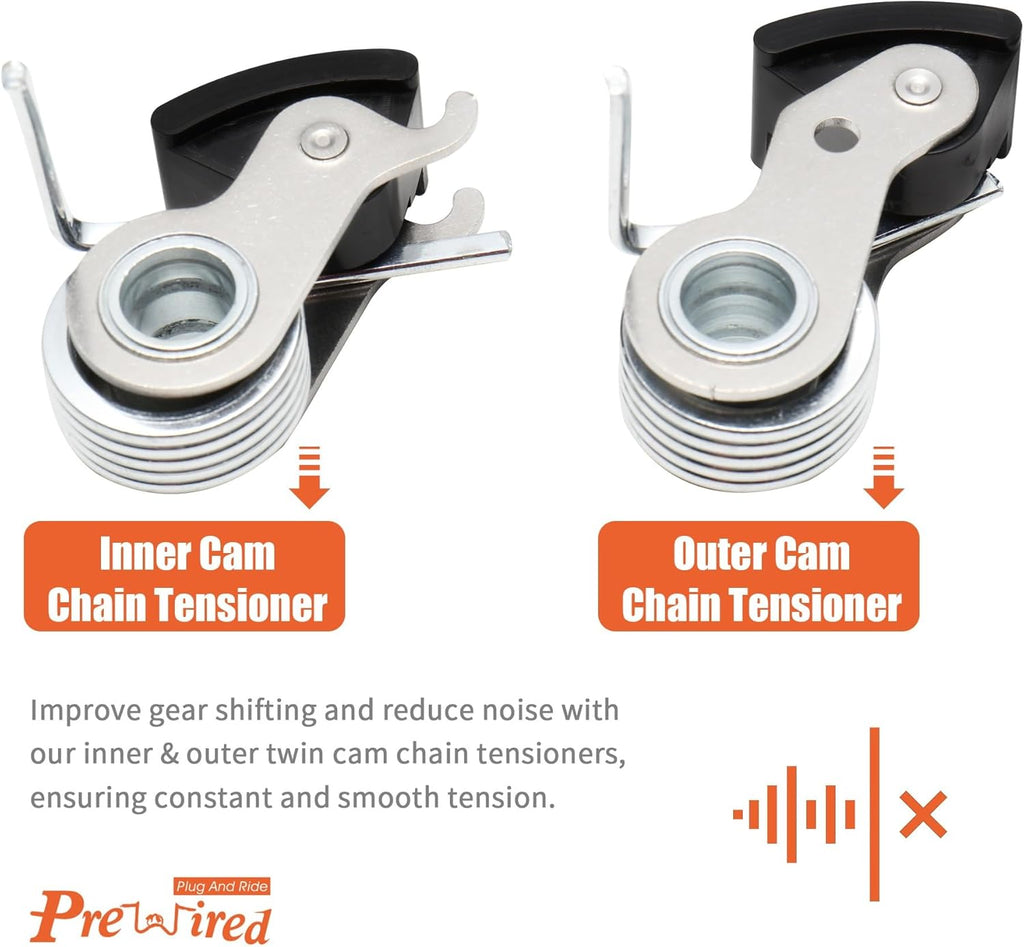 Twin Cam Inner/Outer Chain Tensioner Replacement Kit Designed for 1999-2006 Harley Touring Softail Dyna Twin Cam Models