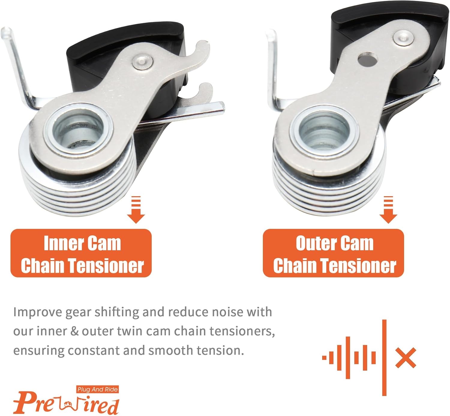 Twin Cam Inner/Outer Chain Tensioner Replacement Kit Designed for 1999-2006 Harley Touring Softail Dyna Twin Cam Models