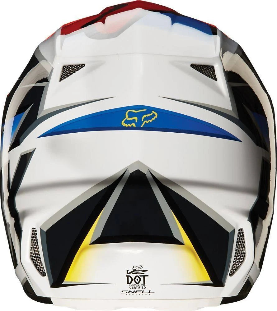 Fox Racing Race Mens V2 Motocross Motorcycle Helmet Black Red Small