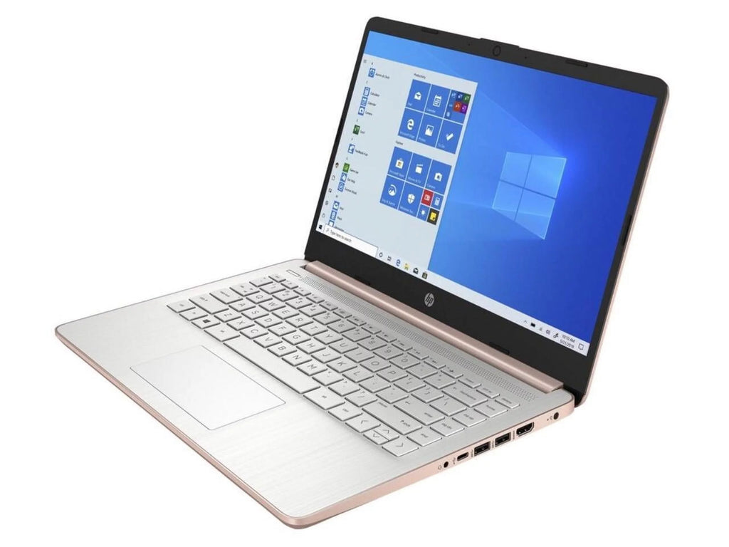 HP 14-dq0000 14" Notebook - HD - 1366 x 768 - Intel Celeron N4020 Dual-core (2 Core) 1.10 GHz - 4 GB RAM - 64 GB Flash Memory - Pale Rose Gold, Natural Silver 14-dq0030nr