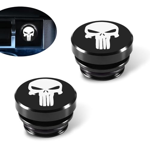 dawfall 2 PCS Car Metal Cigarette Lighter Cover, ID 0.8" OD 0.98" Personalized Middle Finger Cigarette Socket Decoration, Dustproof Sealing Cover with Rubber Ring, Universal for Car Motorcycles