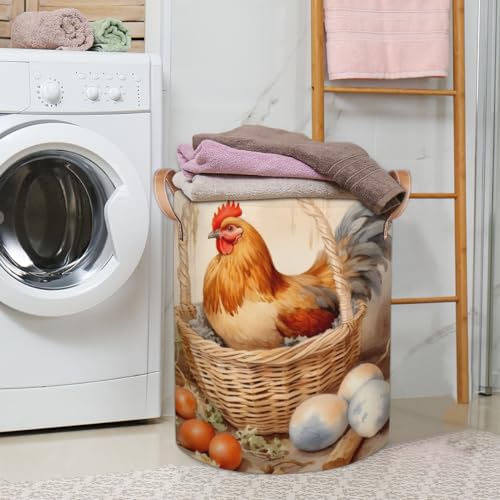 Beach Scenery Coconut Trees Laundry Hamper with Leather Handles 68 Litres Capacity Large Laundry Basket Collapsible Storage Bin for Clothes Toys Toiletries