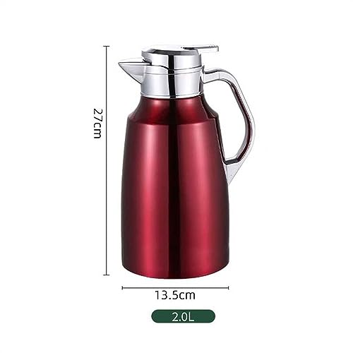Thermal Coffee Carafe Big Capacity 2L Thermoses Thermal Hot Water Jug Double Layer 304 Stainless Steel Coffee Insulation Pot Home Insulated Coffee Carafes