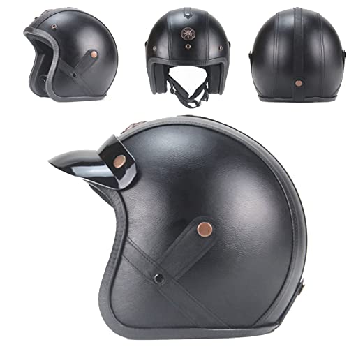 DLPACKJ Motorcycle Helmet 3/4 Open Face Half Helmet with Removable and Washable Lining, DOT Approved - Lightweight Half Face Motorbike Helmet for Men Women Scooter ATV Cruiser