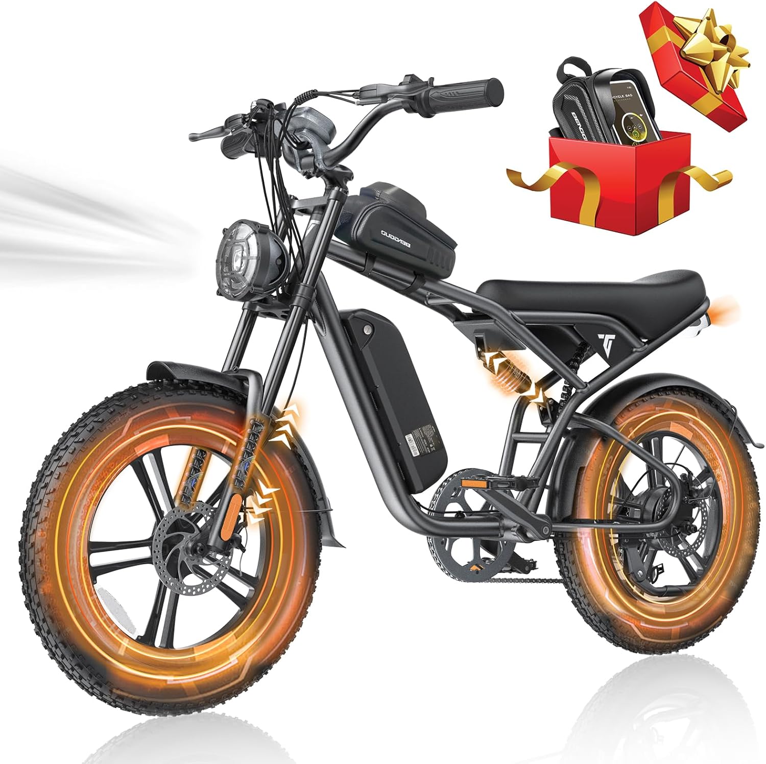 Electric Bike,20''Fat Tire Dirt Bike,with1500W Peak Motor/48V15.6Ah Removable Battery Electric Bicycles,30MPH &75 Miles,Dual Shock Absorber and Acc Cruise Control Ebike for Adults