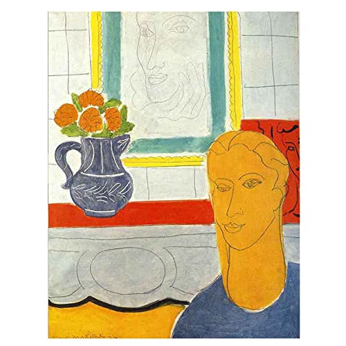 Henri Matisse Canvas Paintings Art Reproduction Canvas Wall Art Canvas Pictures for Living Room and Bedroom Home Decor 《Ochre Head》(20x25cm-(7.8x9.8in),Unframed)
