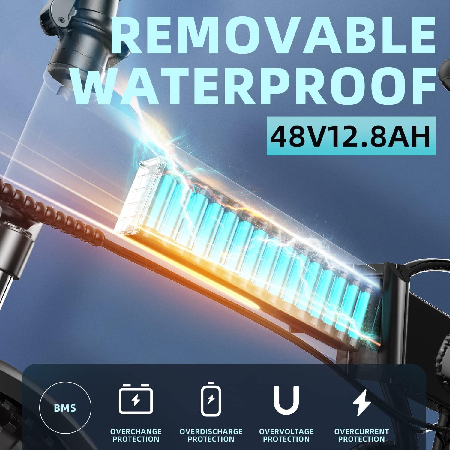 Folding Electric Bike for Adults,48V18Ah/12.8ah Removable Lithium Battery, 750W Motor 30MPH Electric Bicycle, 20" Fat Tire Electric Commuter Beach Snow Bicycle,Shimano 7-Speed,Dual Shock Absorber