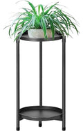 3 Tier Plant Stand Indoor Outdoor - Tall Metal Flower Pot Holder Potted Display Rack - Heavy Duty Corner Plant Shelf for Patio Garden Balcony Living Room Bedroom Black