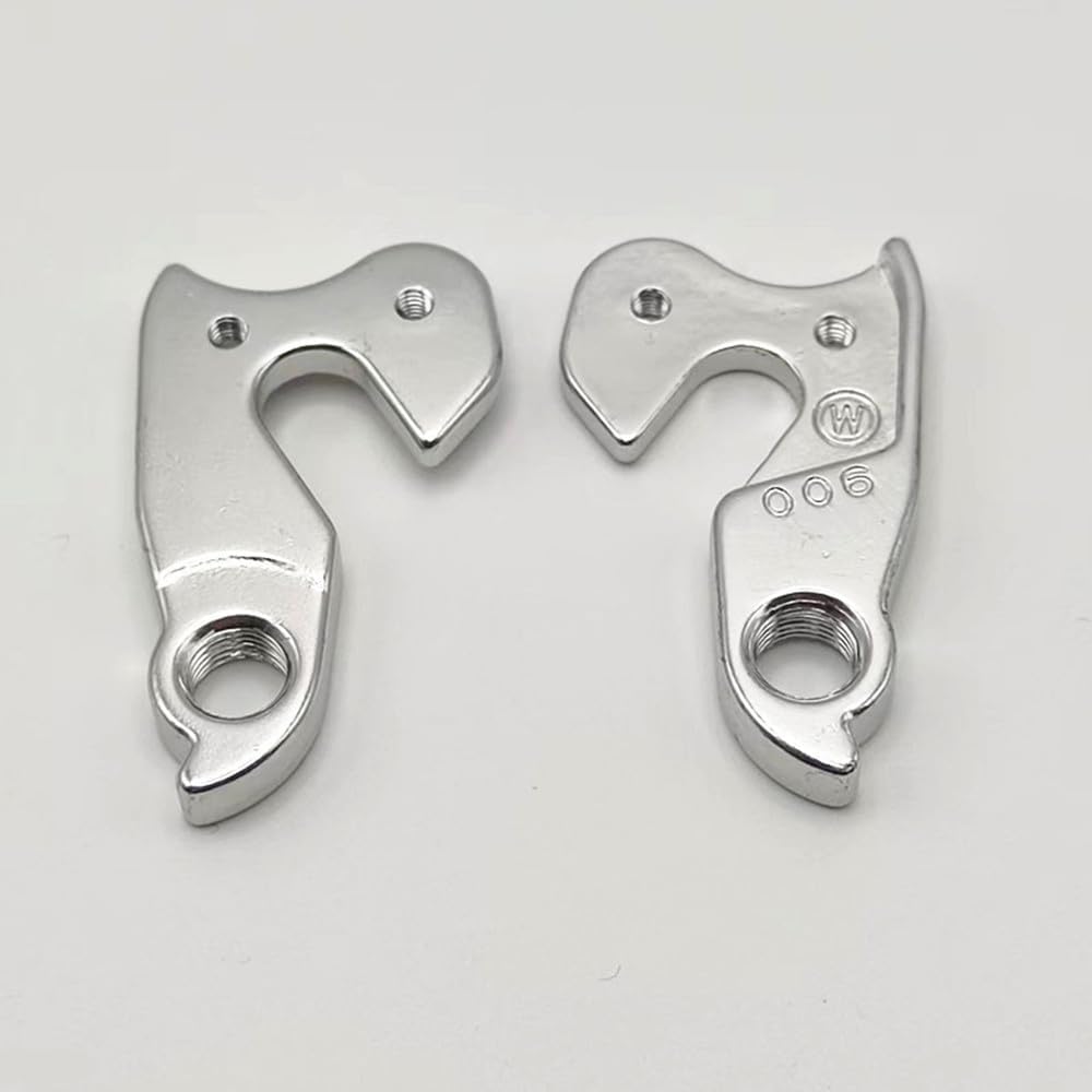 2 PCS Bike Rear Derailleur Hanger Durable Bike Derailleurs Bicycle Rear Derailleur Hanger MTB Road Bike Frame Gear Parts Dropout Adapter WG008-SL Silver 2.24x1.38''