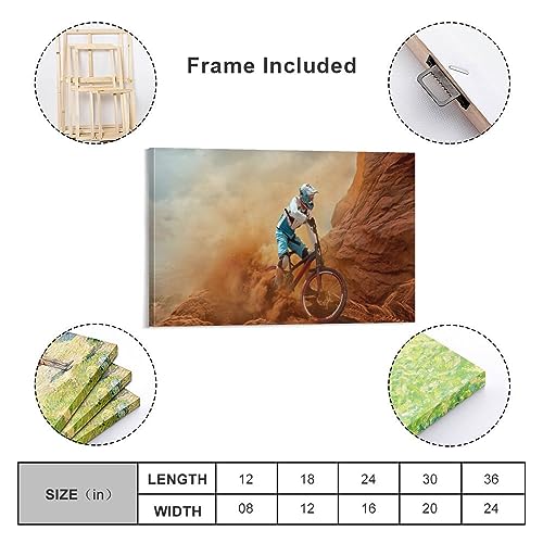 THAELY Bike Canvas Wall Art Bike Cyclocross Pictures Wall Decor Print Bike Cyclocross Posters Extreme Sport Canvas Painting Posters And Prints Wall Art Pictures for Living Room Bedroom Decor