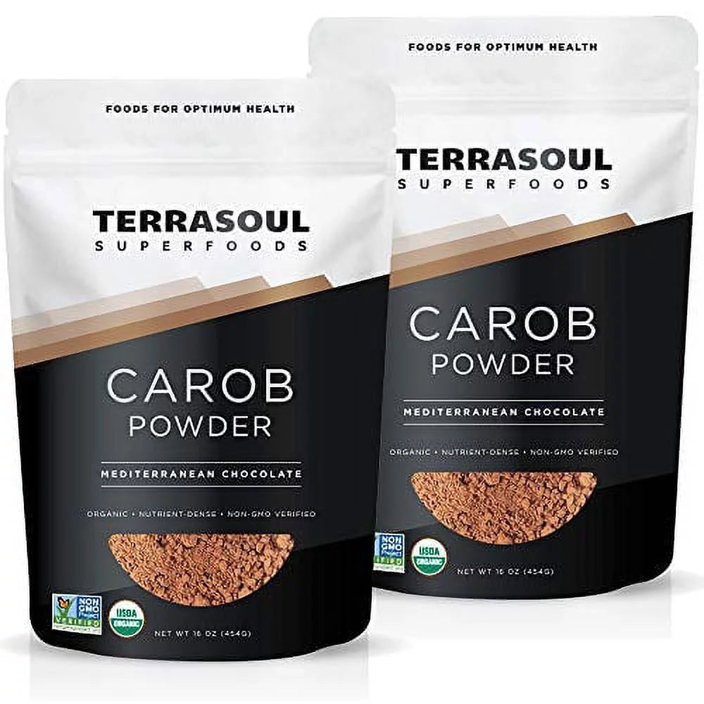 Terrasoul Superfoods Organic Carob Powder 2 Lbs (2 Pack) - Cocoa Powder Alternative | High in Fiber