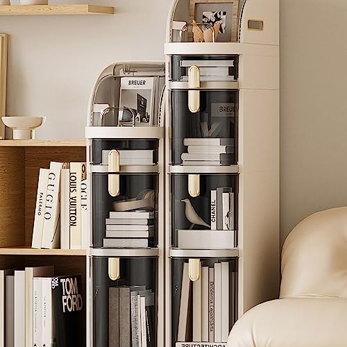 HURRISE Tall Slim Storage Tower, Narrow Storage Cabinets Easy to with Wheels for Home Bedroom Kitchen Bathroom Small Gaps (C)
