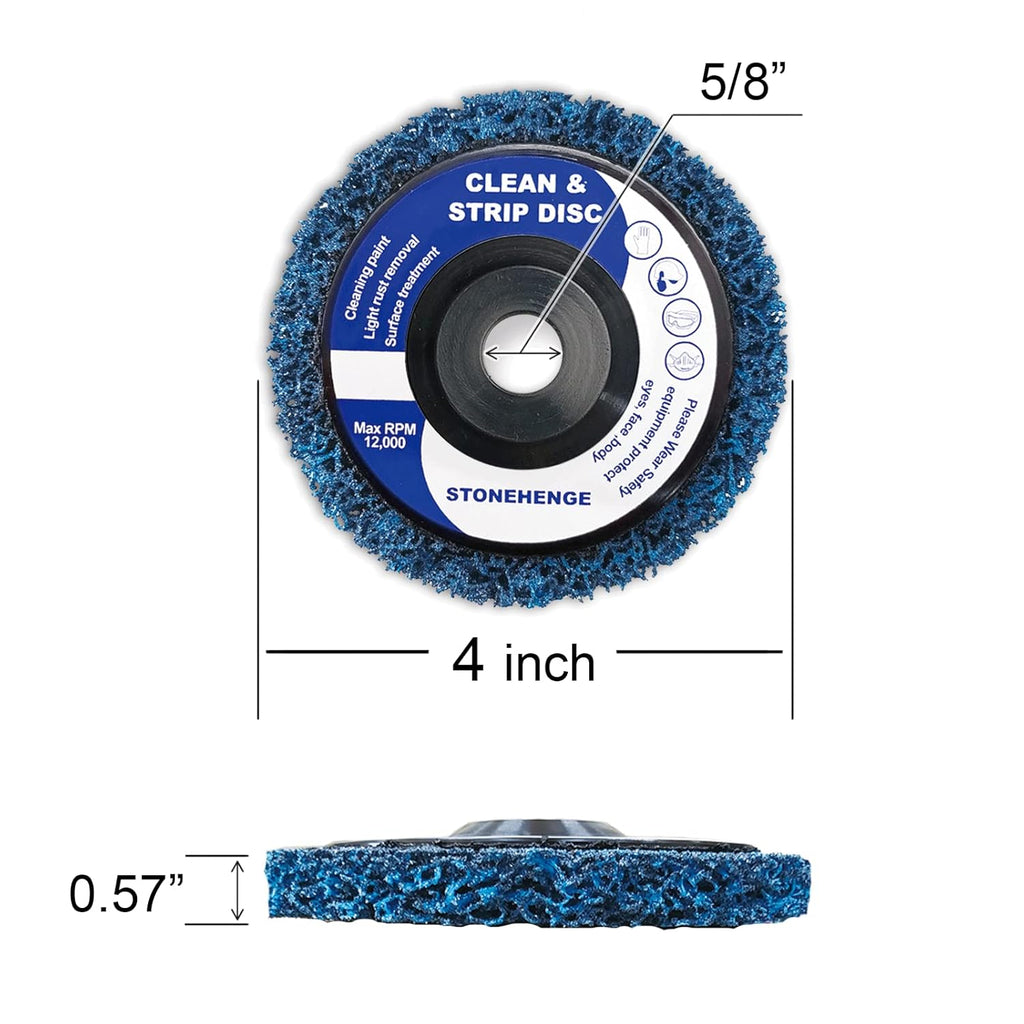 4"" x 5/8"" Strip Discs - Premium Paint Stripping and Rust Removal Wheels for Angle Grinders, Durable Abrasive Grinding Discs for Metal, Wood, and Fiberglass - 10 Pack, (Blue + Purple)