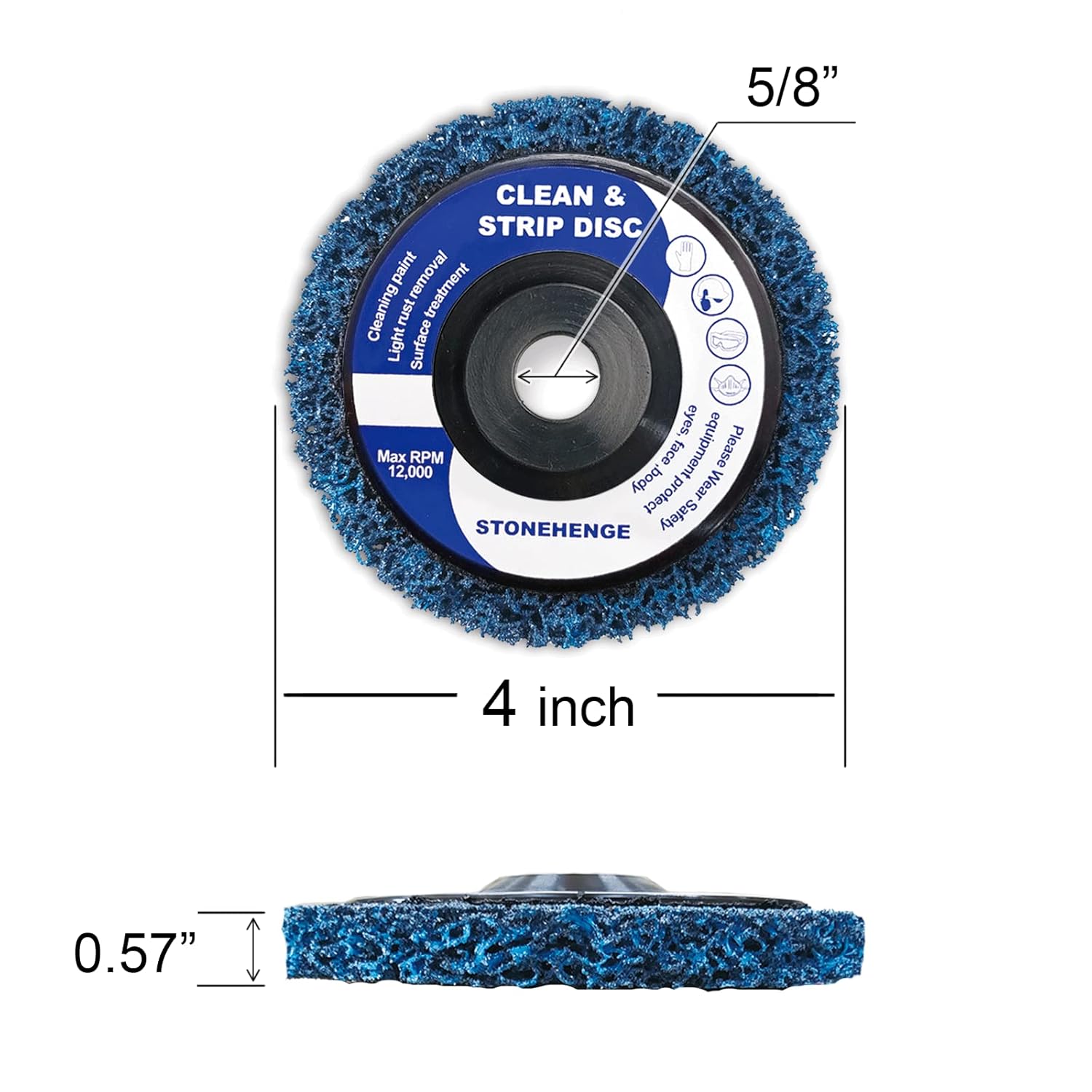 4"" x 5/8"" Strip Discs - Premium Paint Stripping and Rust Removal Wheels for Angle Grinders, Durable Abrasive Grinding Discs for Metal, Wood, and Fiberglass - 10 Pack, (Blue + Purple)