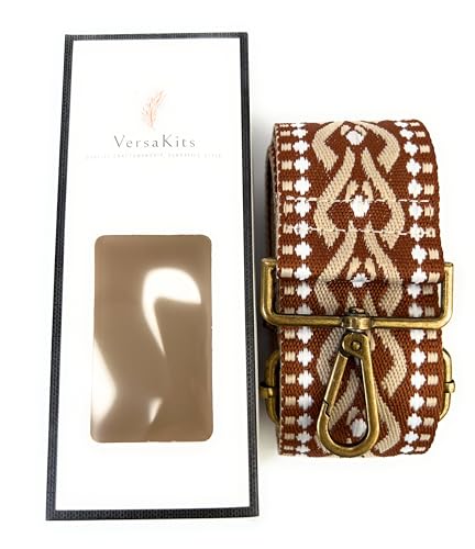 VersaKits Purse Strap Replacement Crossbody 2'' Wide Adjustable Shoulder Strap Guitar Style Ethnic Jacquard Weave