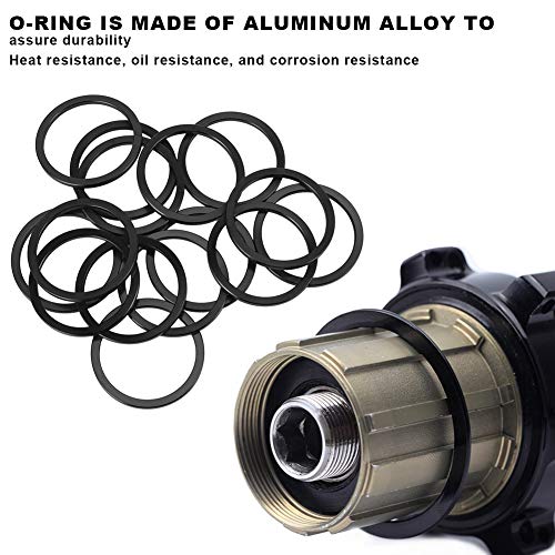 Bike Bicycle Bottom Bracket Spacer, 15pcs Bottom Bracket Gasket Bicycle Washer, Aluminum Alloy Flywheel Hub Washer Flywheel Hub Spacer for Road Bike Mountain Bike
