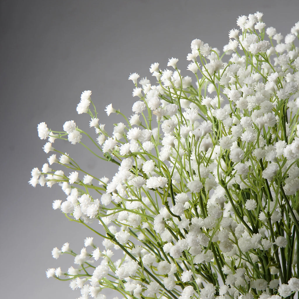 10 Pcs Artificial Flowers Baby's Breath 23.6" Faux Baby Breath Wedding Flower Arrangement White Home Decor