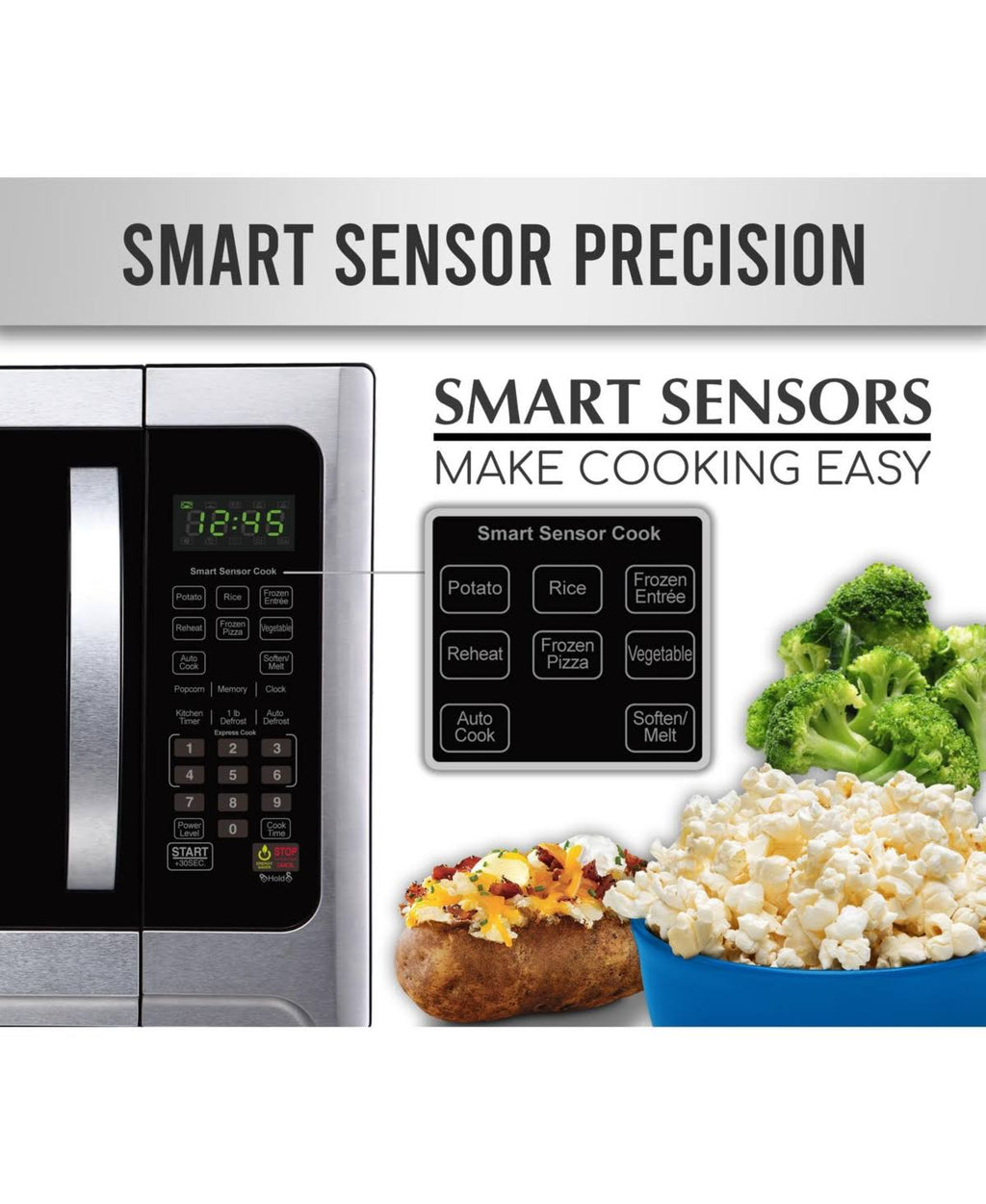 Farberware Professional 1.2 Cu. ft. 1100-Watt Microwave Oven with Sensor Cooking, Stainless Steel/Black, FMO12AHTBKE