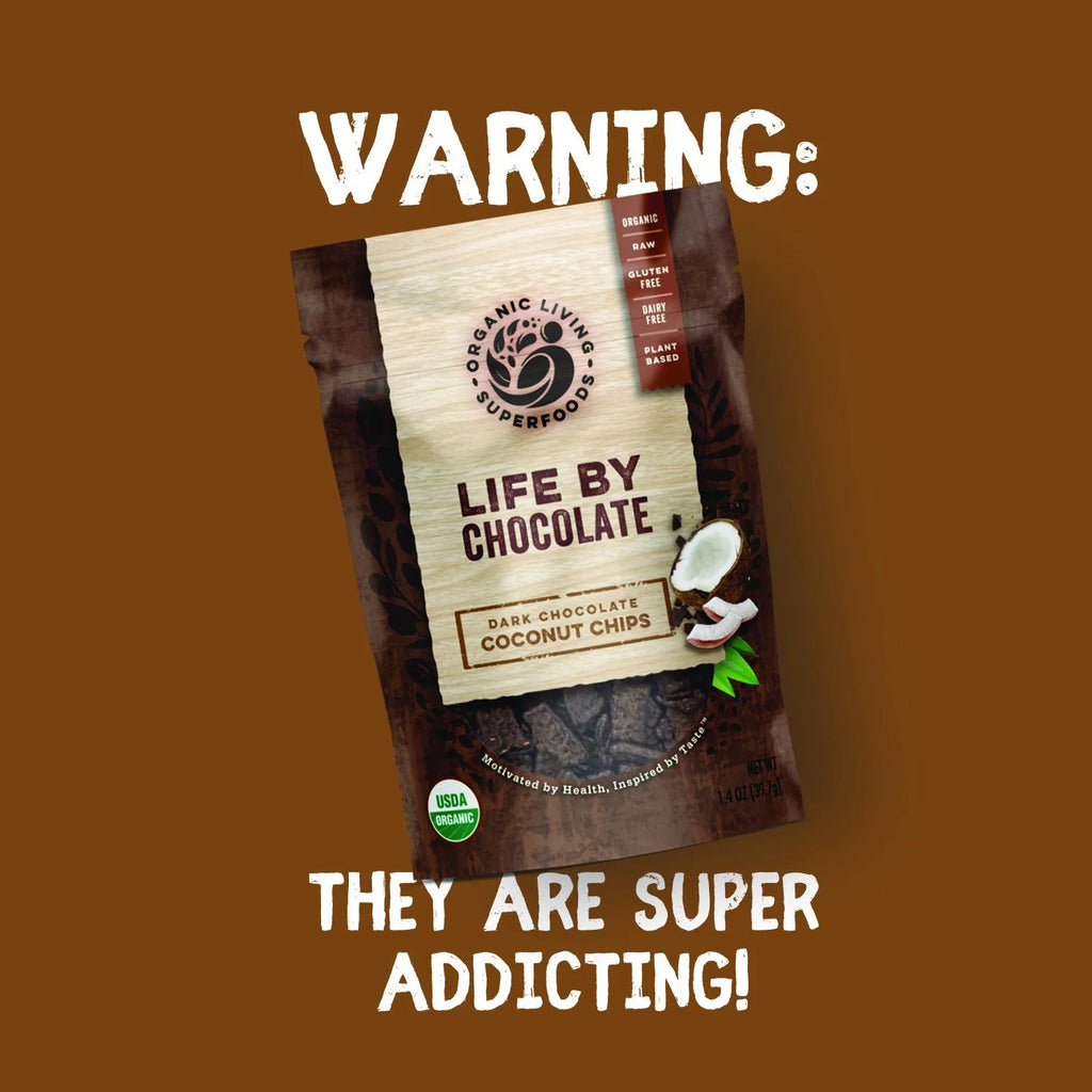 Healthy Truth - LIFE BY CHOCOLATE - Organic Dark Chocolate Covered Coconut Chunks (1.4oz SNACK Size)