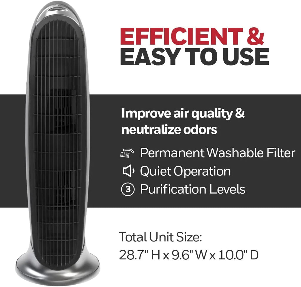 Honeywell QuietClean® Air Purifier, Medium- Large Rooms (170 sq.ft), HFD120Q, Black