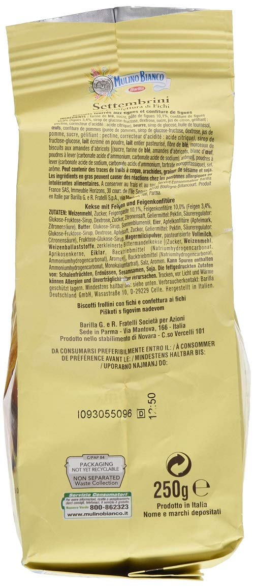 Mulino Bianco | Italian Biscuits | Mulino Bianco, Settembrini | Cookies From Italy | 8.81 Ounce Total Weight