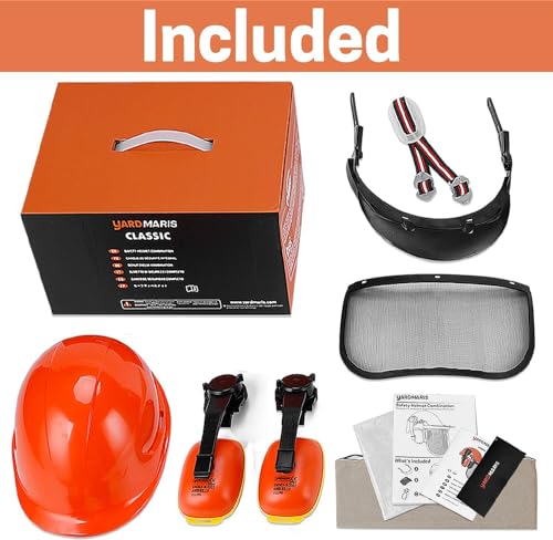 YARDMARIS Chainsaw Helmet, Forestry Safety Helmet System with Face and Hearing Protection, Protective Hat with Visor and Muff