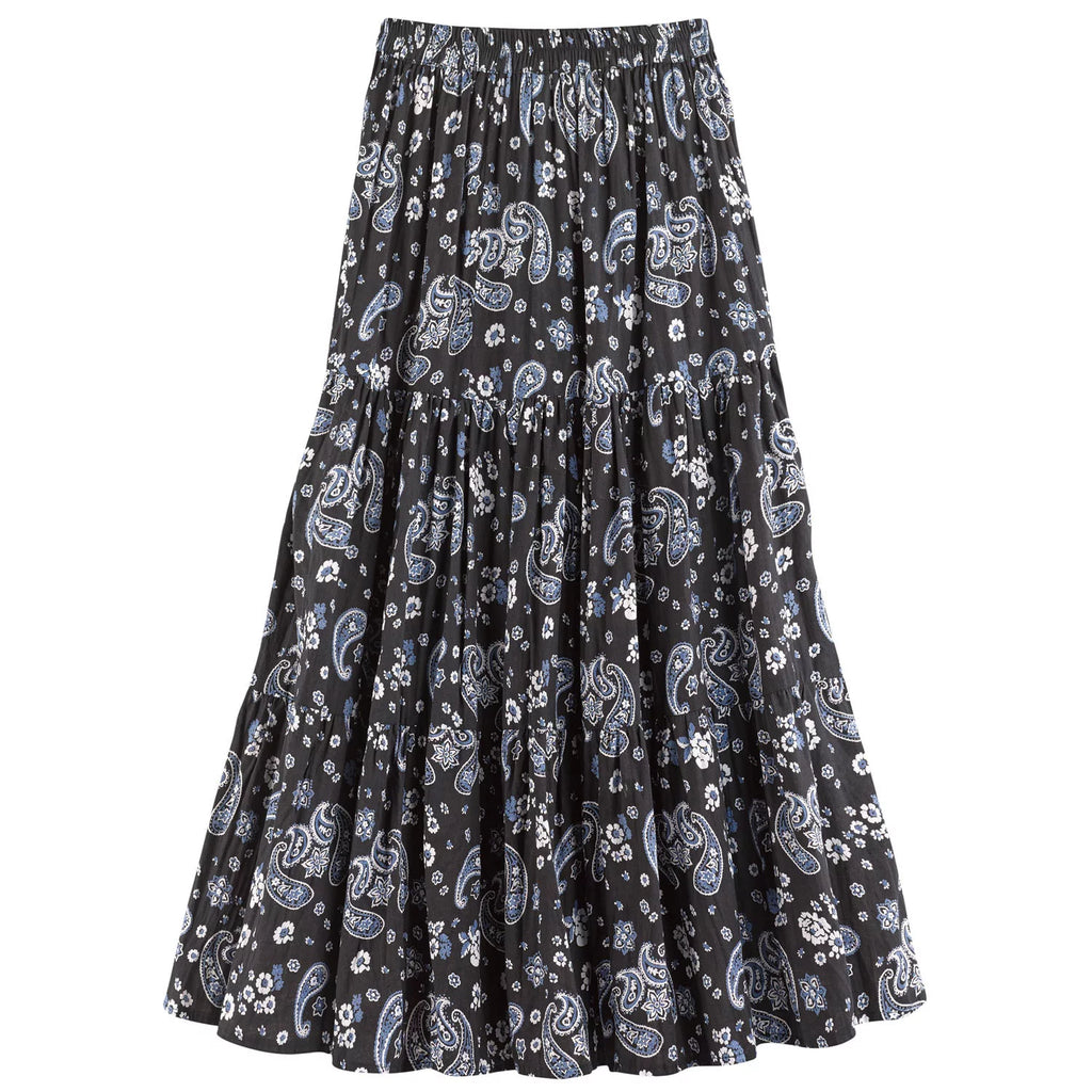 Womens Reversible Boho Maxi Skirt - Paisely Long Skirt by Catalog Classics - Rust, XL, 36"L