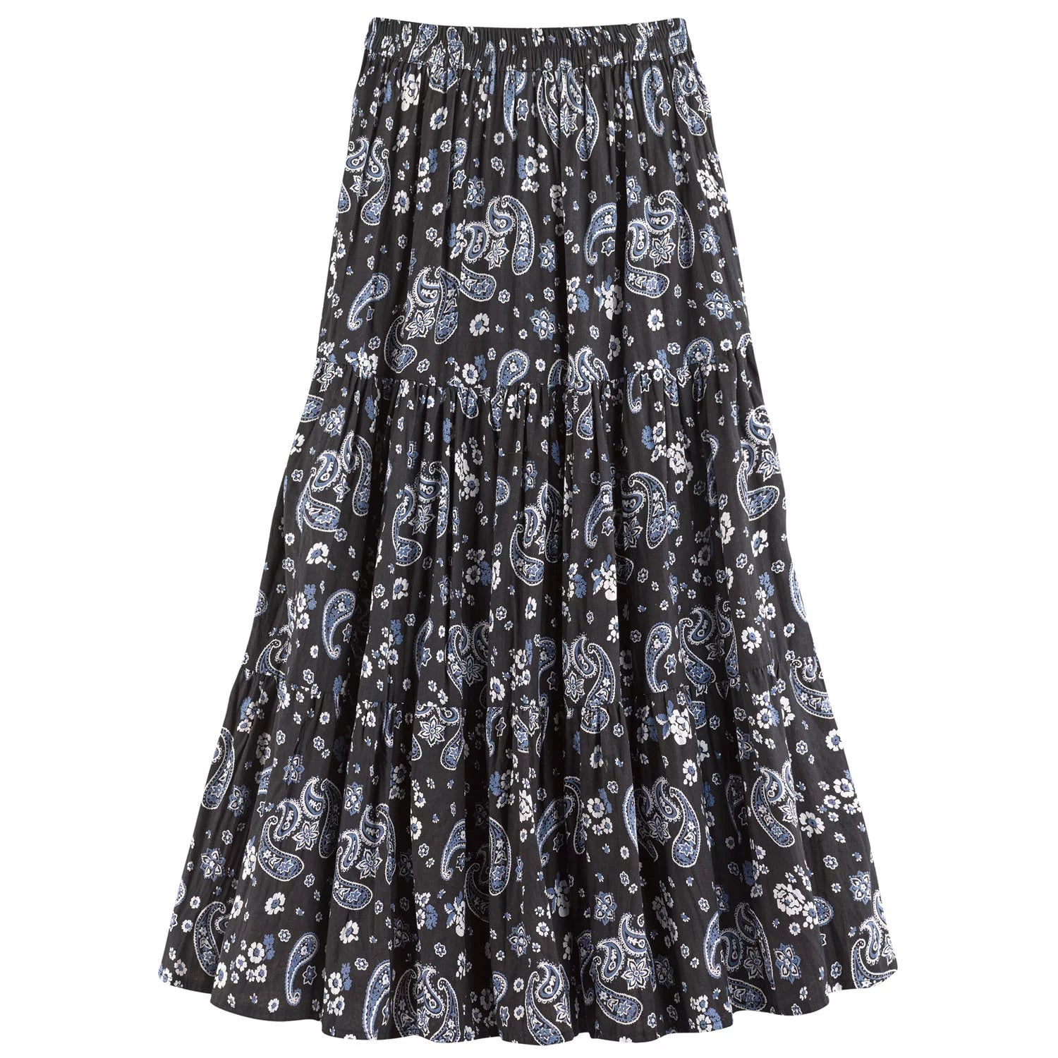 Womens Reversible Boho Maxi Skirt - Paisely Long Skirt by Catalog Classics - Rust, XL, 36"L