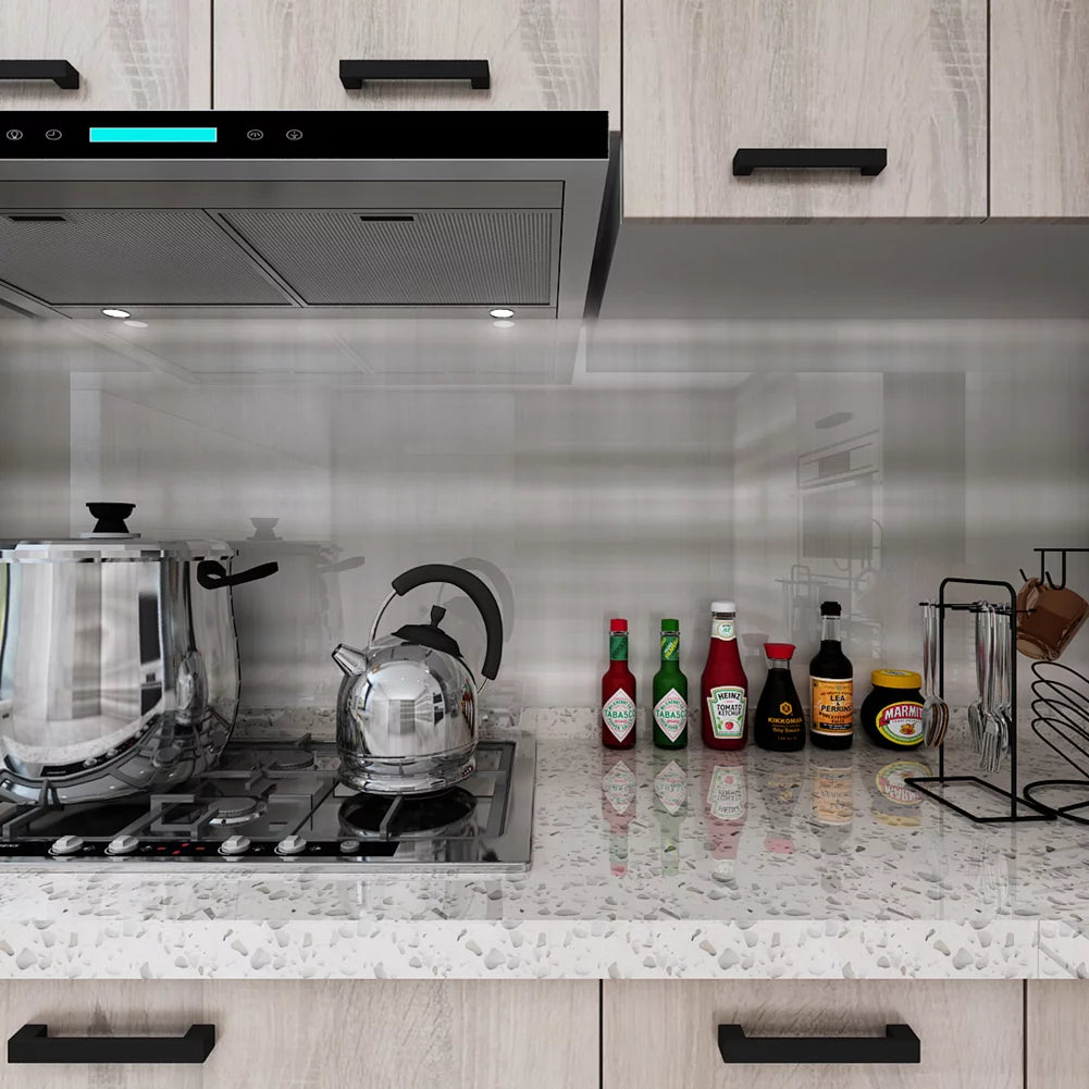 LaCheery Stainless Steel Contact Paper Silver Wallpaper Self Adhesive Removable Wallpaper Dishwasher Cover Shelf Liner Peel and Stick Wallpaper for Kitchen Appliances Refrigerator 16"x 317"