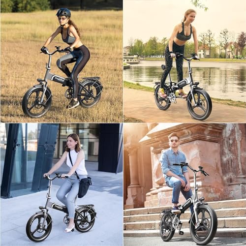Folding Electric Bike for Adults, 750W Motor(1000W Peak),30MPH, 60Mile,48V 12.8AH/15AH/20AH Battery,20" Fat Tire Foldable Electric Bicycle,Commuter Beach Snow E-Bikes,7-Speed…