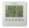 Howard Miller 645693 5" Weather View Aluminum Digital And Weather Table Top Cloc - Silver
