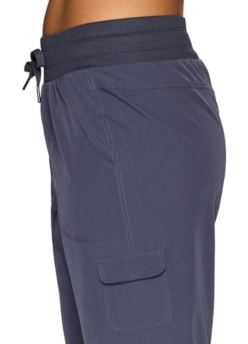 RBX Active Women's Cargo Capri Pant with Pockets Fashion Lightweight Woven with Drawstring