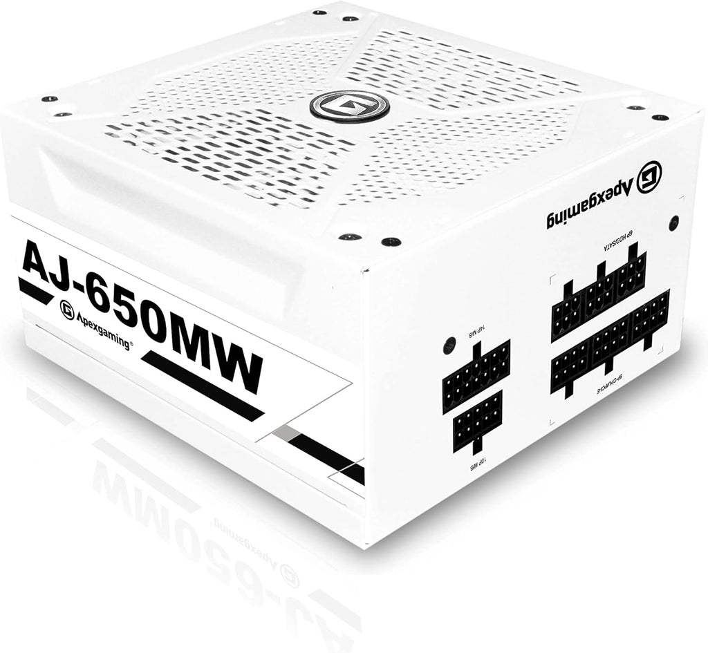 New 2021 Ultra White 100% All Japanese Capacitor 80+ Gold Certified Fully Modular 750W Gaming PSU Support NV RTX3-series & ATI RX6-series GPU ApexGaming AJ-750MW