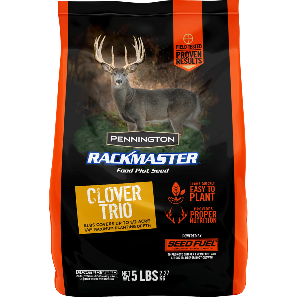 Pennington Rackmaster Clover Trio Deer and Wildlife Food Plot Seed, Full Sun to Partial Shade, 5 lbs