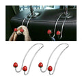 BESULEN Strawberry Car Decor Hooks, 2 Pack Bling Diamond Seat Back Organizers, Auto Headrest Storage Hangers Hooks for Purse Handbag Clothes Grocery, Universal Car Accessories for Women