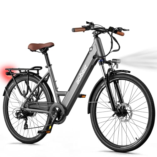 ACTBEST Core Electric Bike for Adults - 468Wh Removable Battery, 26 inch Step Thru Electric Bicycle, Peak 500W Brushless Motor Cityrun Ebike, with 7 Speed, Up to 50 Miles, E-Bikes