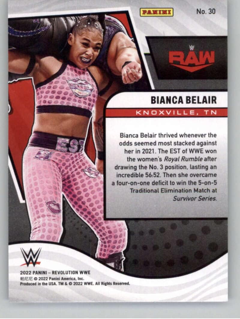 2022 Panini WWE Revolutiion #30 Bianca Belair Raw Officially Licensed World Wrestling Entertainment Card