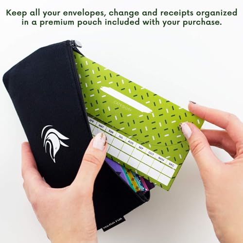 Clever Fox Cash Envelopes for Budgeting System – Budget Envelopes for Cash Budgeting and Saving, Tear and Water Resistant, Includes Carry Pouch & 12 Expense Tracking Budget Sheets, 12 Pack - Chic