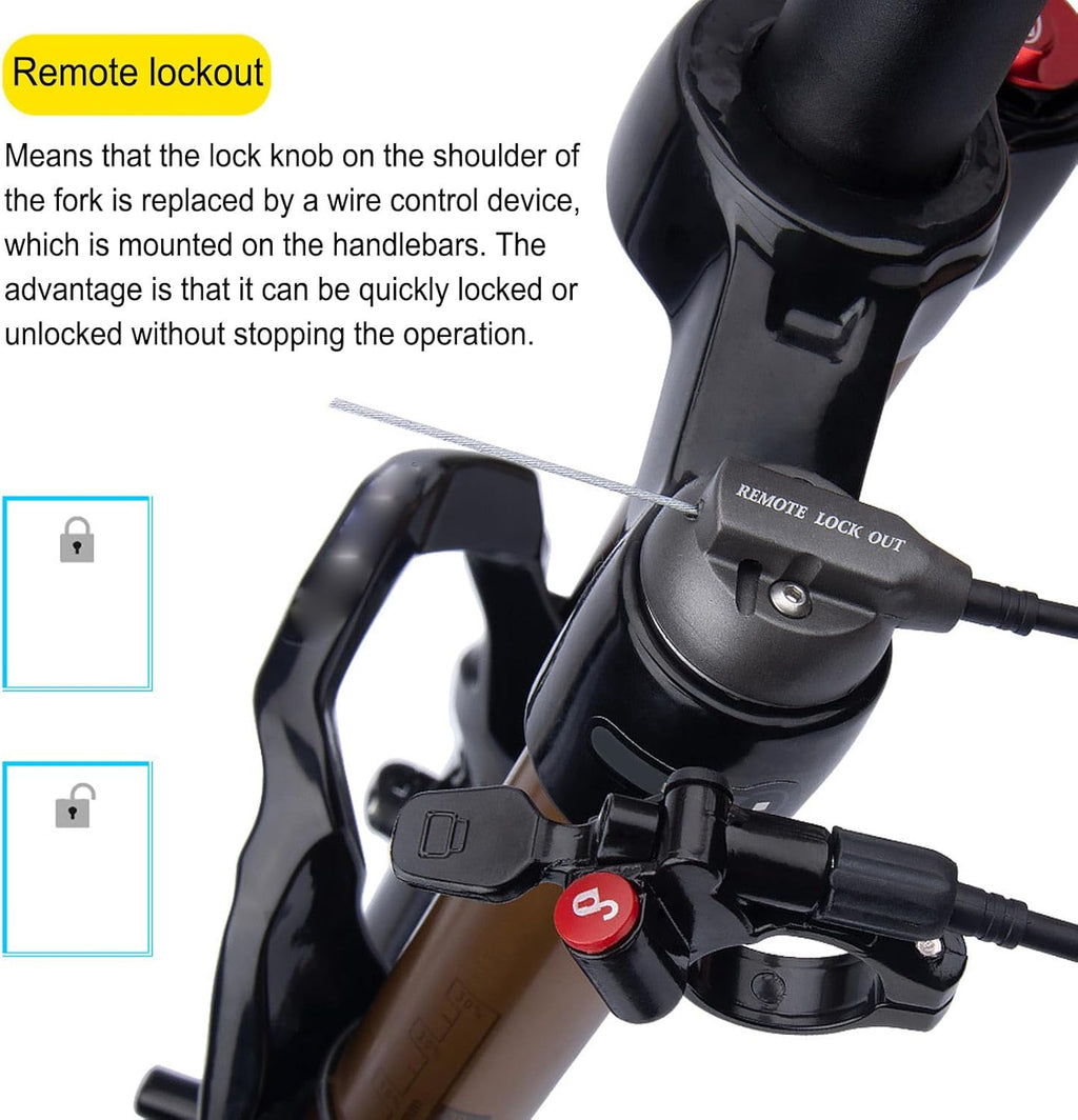 Bike Fork 27.5 Inch Mountain Bike Front Fork Suspension Fork High Strength Remote Lockout Straight Steerer Silent Bike Suspension Front Fork for Cycling Gold Tube