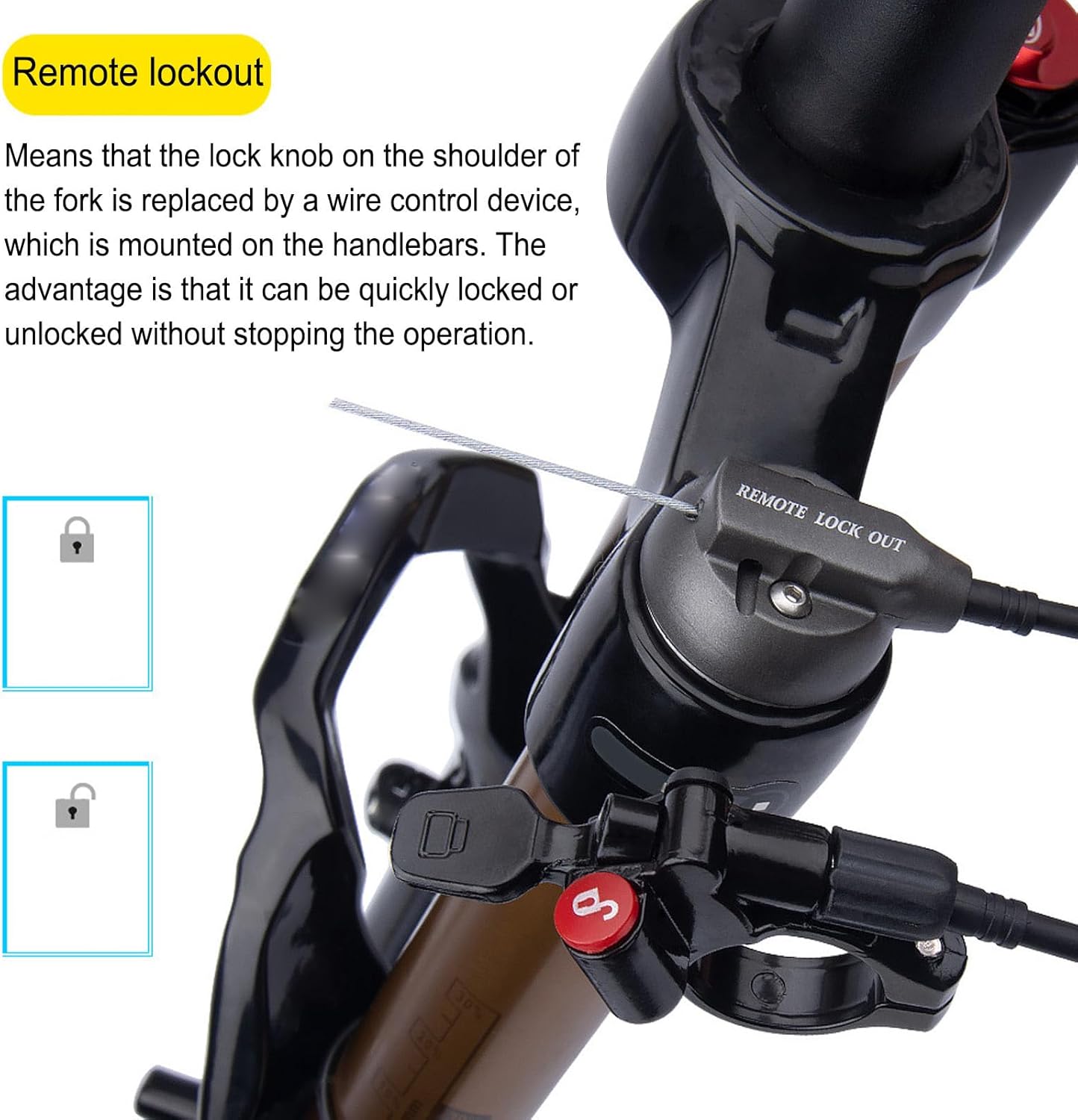 Bike Fork 27.5 Inch Mountain Bike Front Fork Suspension Fork High Strength Remote Lockout Straight Steerer Silent Bike Suspension Front Fork for Cycling Gold Tube