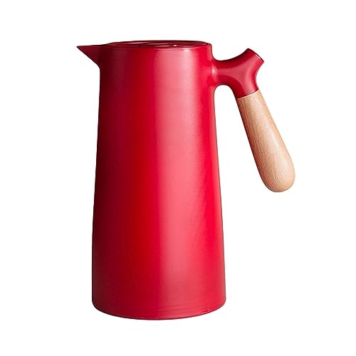 Insulated Coffee Pot Large Thermal Coffee Carafe Double Walled Thermos Household Glass Liner Coffee Pot Household Insulation Pot Vacuum Carafes Thermal Carafes, 1000ML, Bianco