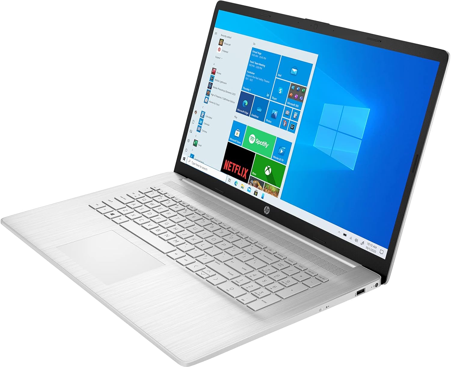 HP Newest 17z (2021) HD + Touchscreen Laptop for Business or Student (AMD Ryzen 5 5500U 6-Core, 16GB RAM, 128GB PCIe SSD + 1TB HDD, AMD Radeon, 17.3" (1600x900), WiFi, BT, Webcam, Win 10 H) w/ Hub
