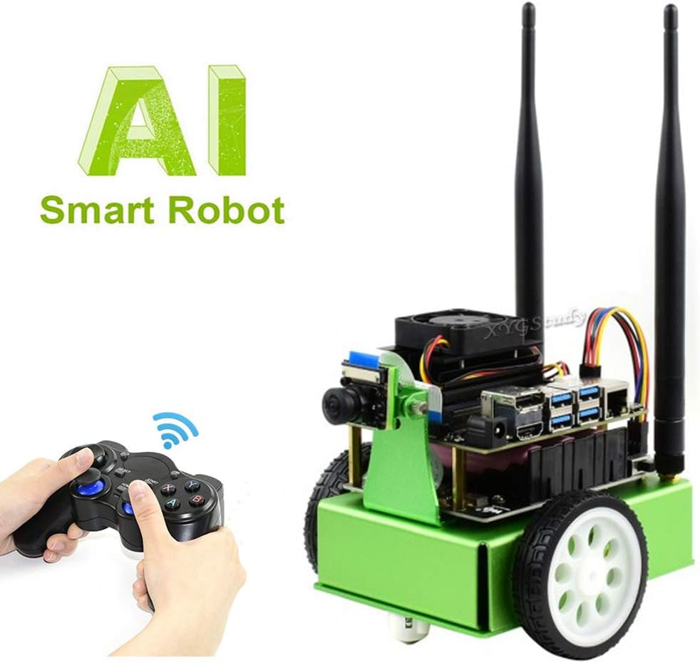 JetBot AI Kit Add-ons Accessories for Jetson Nano to Build Smart Robot JetBot with Front Camera Eye and ROS Nodes Code Dual Mode Wireless WiFi Bluetooth Facial Recognition Object Tracking @XYGStudy
