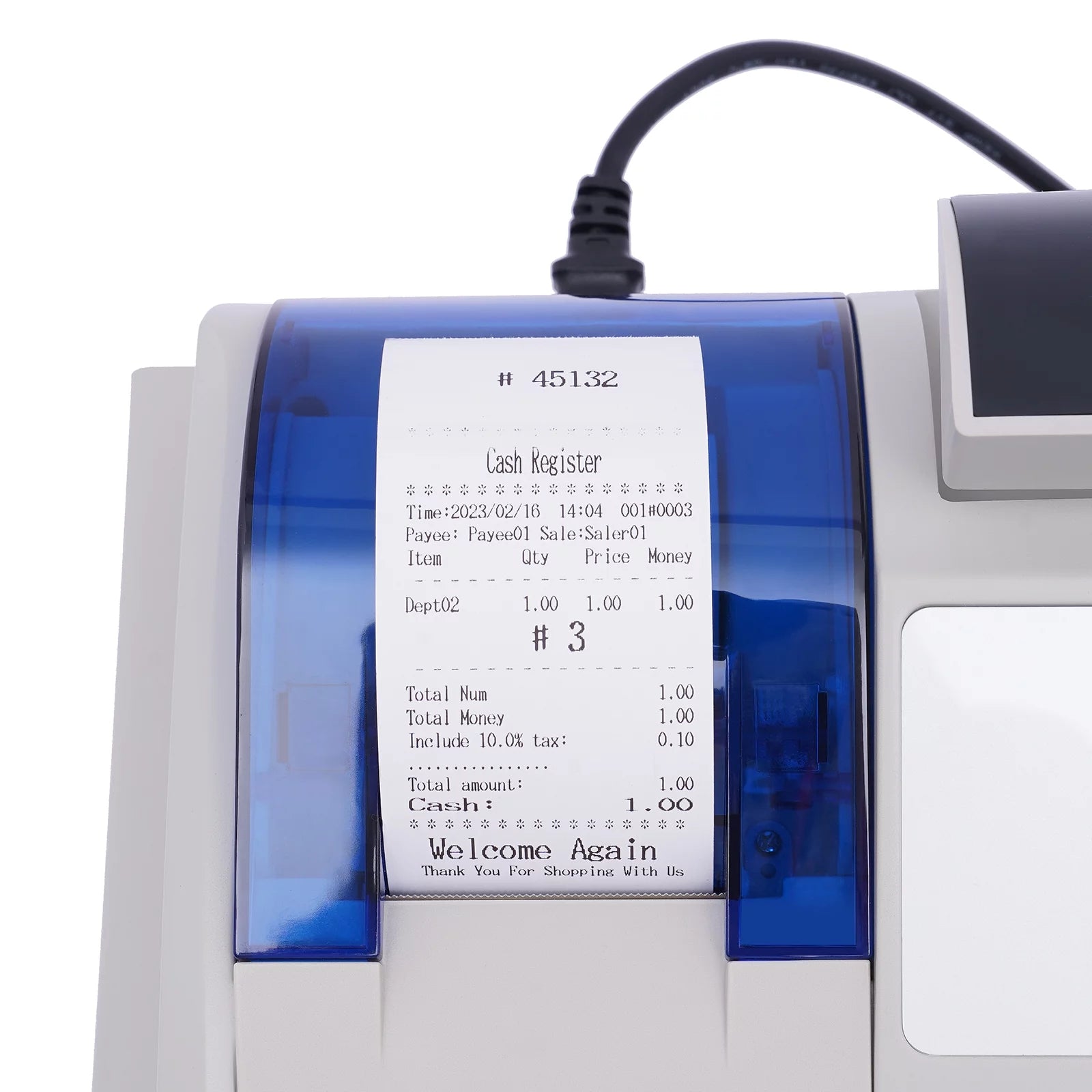Miumaeov Multifunctional Electronic Cash Register, 48 Keys Cash Management System with Thermal Printer LED Display for Retail, Restaurant, Shop, Supermarket