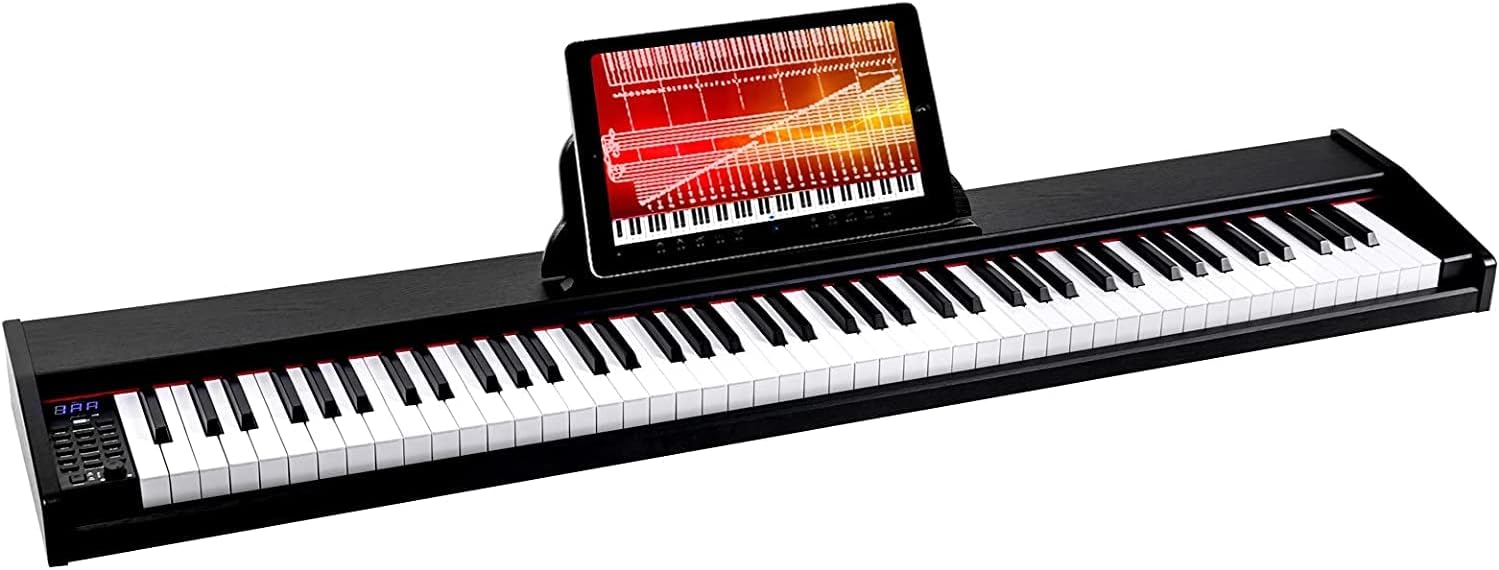 Suhnerbell Digital Piano Keyboard with 88 Key Full-Size Weighted Keys，Electric Piano/Keyboard Set For Beginner, Portable Keyboards Piano with Sustain Pedal(Black)