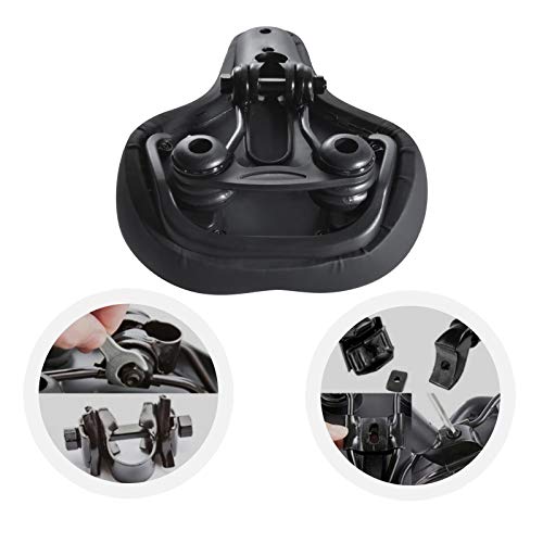 Roguoo Bicycle Seat, Wide Bike Seat for Men Women, Comfortable Memory Foam Sweatproof Essential Bike Saddle -Dual Shock Absorbing-Best Bike Seat Replacement for Exercise Bikes, Mountain Bikes