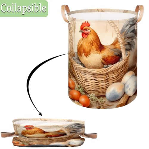 Beach Scenery Coconut Trees Laundry Hamper with Leather Handles 68 Litres Capacity Large Laundry Basket Collapsible Storage Bin for Clothes Toys Toiletries